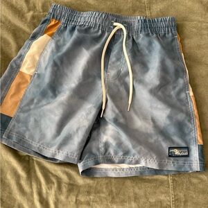 Vans Men's Stylish Blue and Tan Board Shorts
